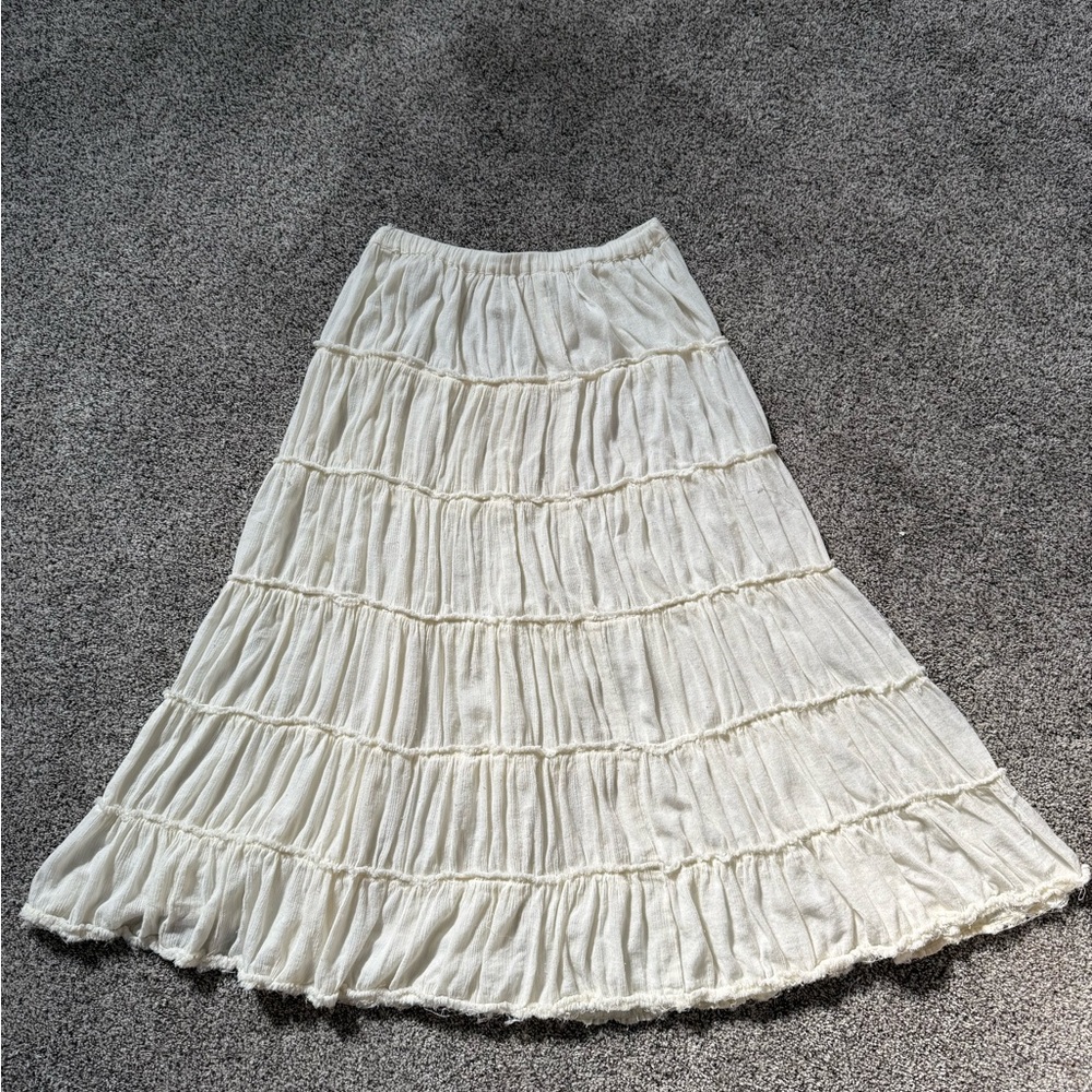 Denim and Supply Ralph Lauren Cream Tiered Skirt